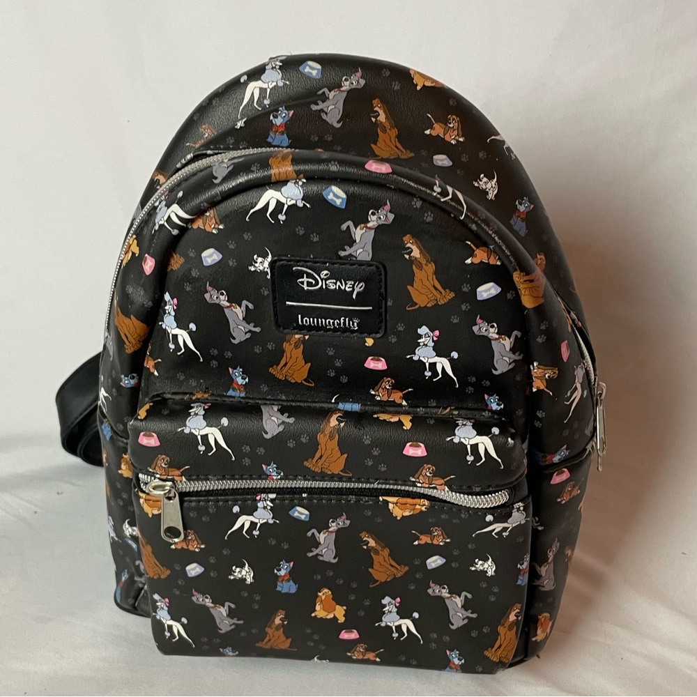 Loungefly Disney Black Backpack with Colorful Characters